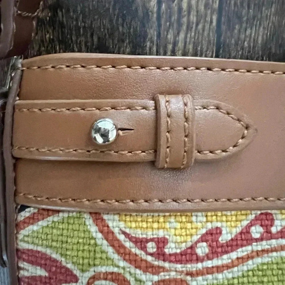 Spartina 449 leather & linen handbag - Picture 12 of 16